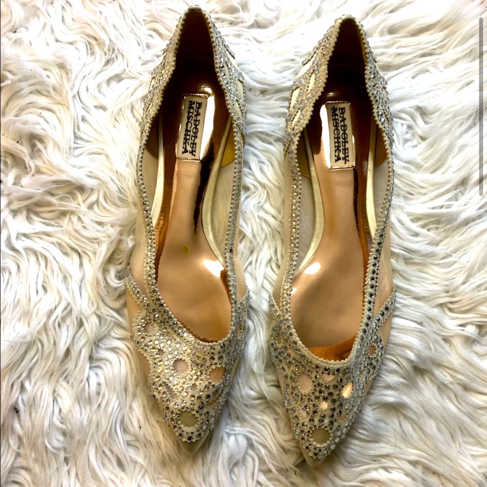 Badgley Mischka wedding flats size 9